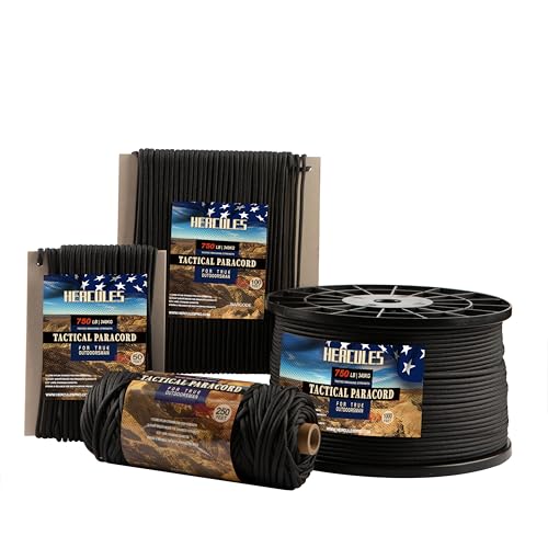 750lb Paracord Utility Rope - 4mm 100FT Black for Camping