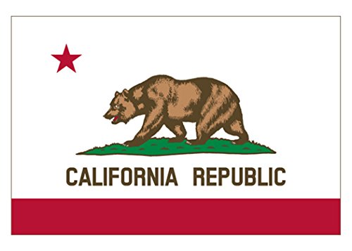 California Republic State Flag Car Decal - 3x5 Inch Vinyl Bumper Sticker