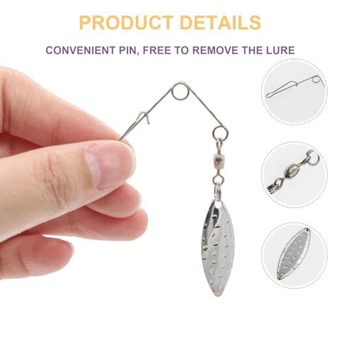 50Pcs Teardrop Spinner Blade Kit for Fishing - Aollerfilery Smooth Spoons Rigs