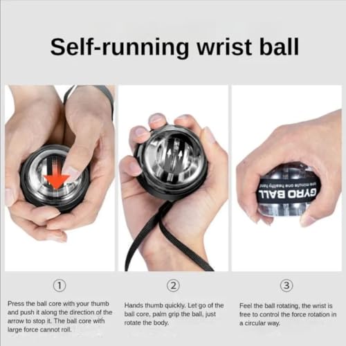 Gyro Ball Wrist Trainer – Auto Start Grip Strengthener for Sports & Rehab
