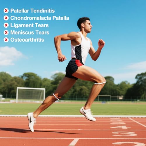 Patellar Tendon Knee Strap for Pain Relief - 2 Pack, White