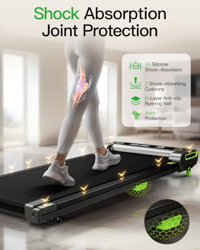 Incline Walking Pad Treadmill - Gloss Black, 2.5 HP, Remote Control