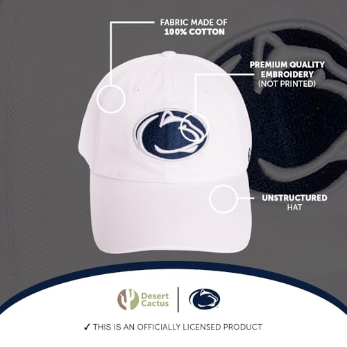 Penn State University Desert Cactus White Embroidered Baseball Hat