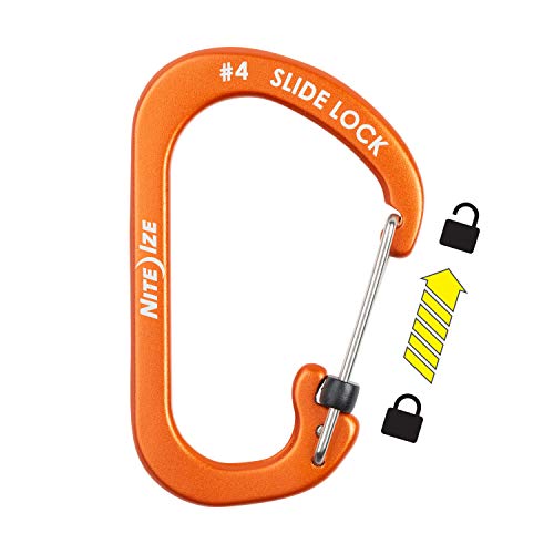 SlideLock Carabiner - Aluminum, Durable Design - Orange