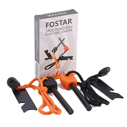 Ferrocerium Fire Starter Kit - Waterproof Survival Rods, 2PCS