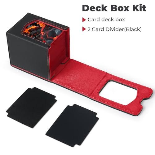 Deck Box for MTG Commander - Red - Premium Card Storage