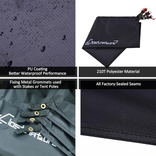 Clostnature Black 120'' x 96'' Tent Footprint Ground Cloth – Heavy Duty Waterproof Tarp