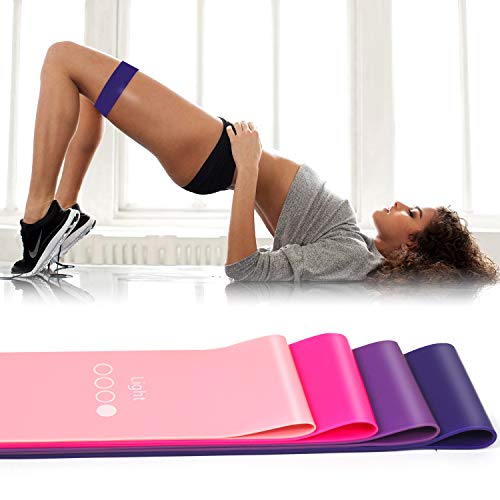 Mini Loop Resistance Bands Set with Carry Bag for Yoga & Fitness - Black+Peach