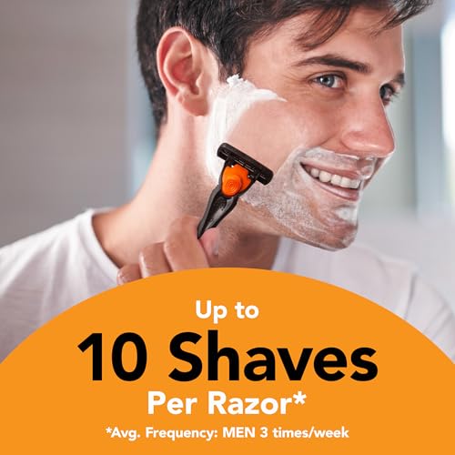 Comfort 3 Refillable Razor Set - 1 Handle & 6 Cartridges - Black/Orange