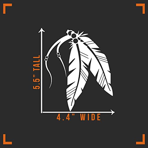 Native Feathers Vinyl Sticker Decal for Cars & Walls - 4" x 5.5"