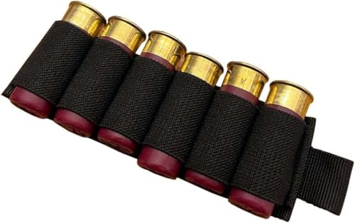 6-Round Shotgun Side Saddle Carrier - 12/20 Gauge, Black - 4 Packs