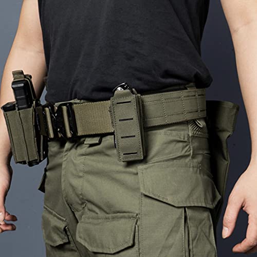 IDOGEAR Single Pistol Mag Pouch - Elastic Molle Open Top Holster for 9mm .40 Magazines - Ranger Green