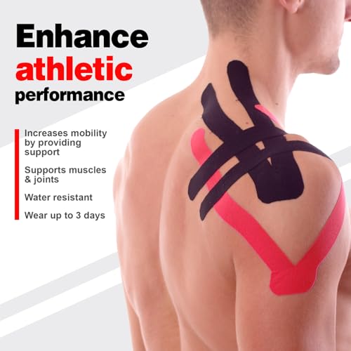AZEN 3 Rolls Kinesiology Tape, 16.4 ft Waterproof Kinetic Tape for