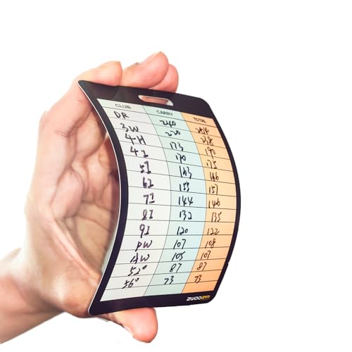 Golf Club Distance Range Cards with Holder - Back Writable
