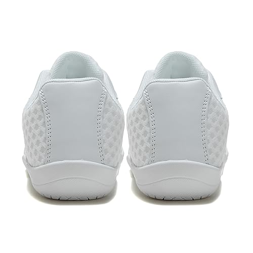 TWDKCHER Kids & Adults White Cheerleading Shoes - Youth & Women's Athletic Sneakers, Breathable & Comfortable, 7