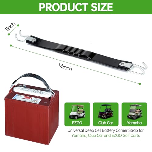 Golf Cart Battery Lifting Strap - Universal Deep Cycle Carrier - 1PC Black