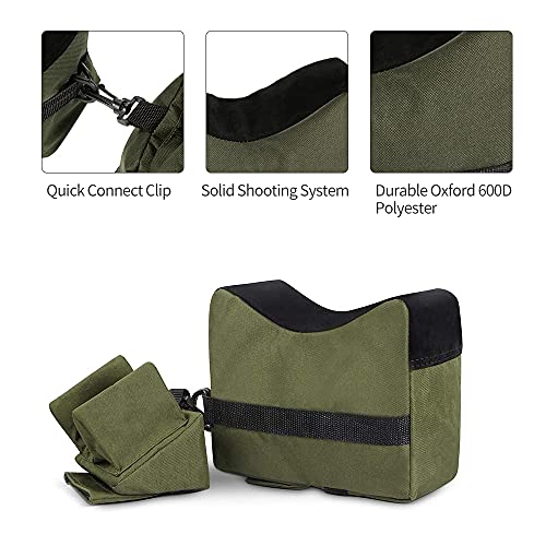 Army Green Unfilled Rest Bags Set - Front & Rear Support