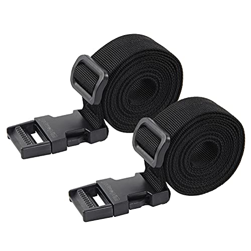 Heavy Duty Luggage Strap - 48 Inch Utility Straps, 2 Pack - Black
