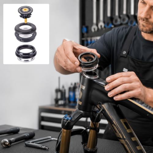 Black Aluminium Alloy 44mm Semi-Integrated Mountain Bike Headset Kit