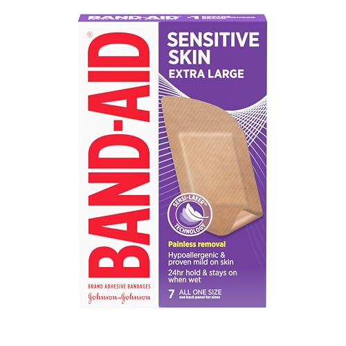 Extra Large Adhesive Bandages for Sensitive & Eczema-Prone Skin - 7 Count