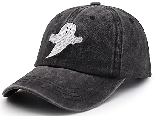 Halloween Baseball Cap for Men Women - Funny Embroidered Adjustable Black Hat, One Size