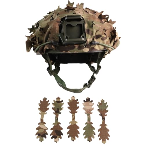 JOAXOR DP 3D Laser-Cut Tactical Helmet Cover, Breathable Mesh Camouflage