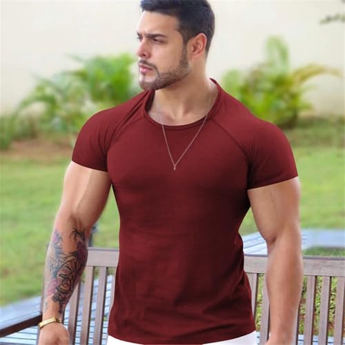 Men's Soft Gym T-Shirt - Large / Wine Red