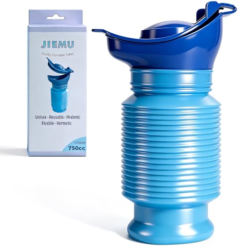 750ml Portable Emergency Urinal - Blue Shrinkable Toilet for Travel