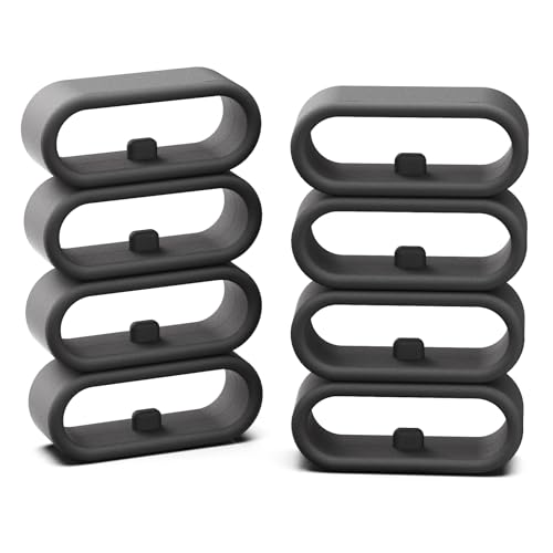 18mm Silicone Watch Band Keeper Loops - 8 Pack Replacement Fastener Rings