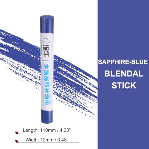 HARFINGTON Wood Filler Sticks Wood Furniture Scratch Repair Filler Sticks Furniture Touch Up Markers with Yellow Scraper for Wood Holes Wood Floor Table Door Cabinet, Sapphire-Blue