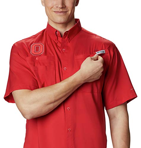 Men's Short Sleeve Fishing Shirt - Ohio State Buckeyes - XX-Large - Intense Red