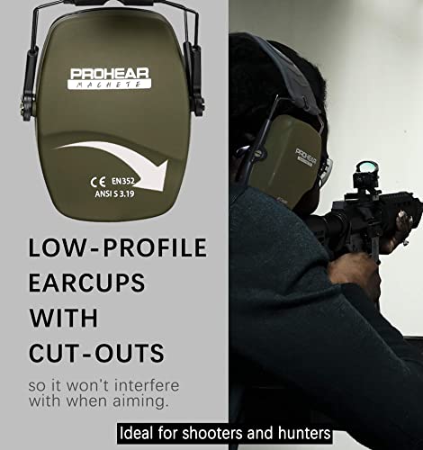 Shooting Ear Protection Earmuffs - 2 Pack, NRR 26dB - Black & Green