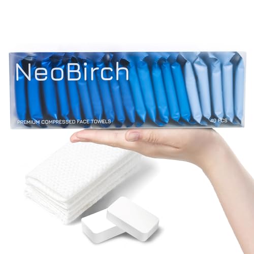 40 Pcs Disposable Compressed Face Towels - Travel Washcloths