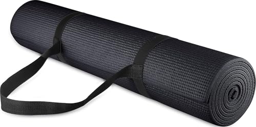 High Density 1/4-Inch Anti-Tear Yoga Mat with Strap - Multiple Colors
