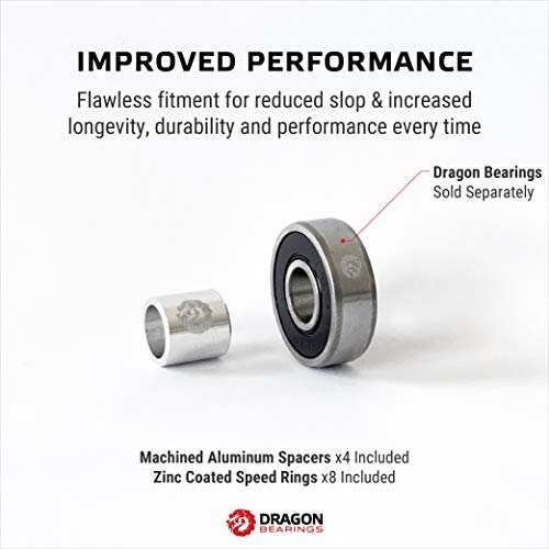 Skateboard Spacers & Speed Rings Set - Precision Aluminum - Silver