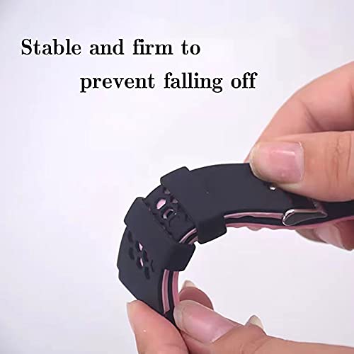 20mm Silicone Watch Band Strap Loops - 4 Piece Black Keeper Set