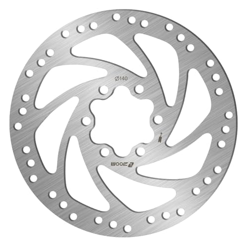 140mm Bike Disc Brake Rotor - Stainless Steel, 6 Bolts, Silver-A