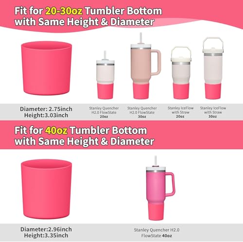 Silicone Boot for Stanley Quencher H2.0 40oz Tumbler - Pink