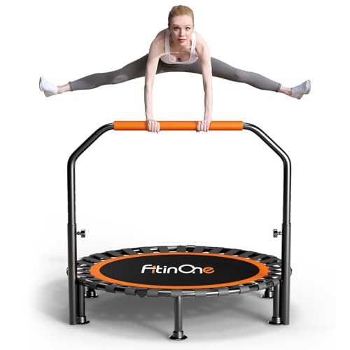 40-Inch Foldable Mini Trampoline with Handle - Orange