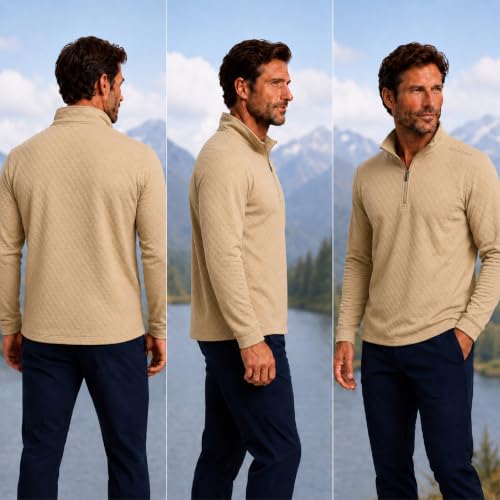 Spyder Mens Quarter Zip Sand French Terry Sweatshirt XL