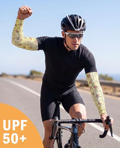 Cooling Arm Sleeves for Men & Women - Funny Duck Print, Thumb Holes
