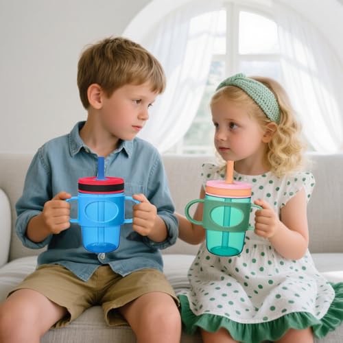 Silicone Cup Grip for Owala Toddler Cup - Green & Blue