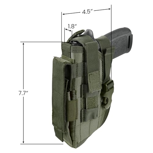 Adjustable Tactical Molle Belt Gun Holster - Army Green Left Hand