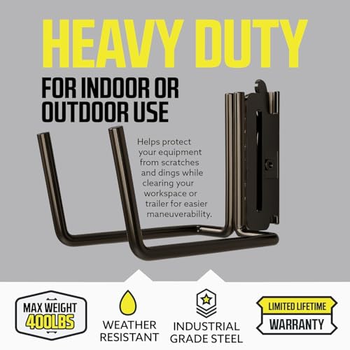 DC Cargo Mall E Track Tool Hooks 6.5¡± Deep (2 Pack) ? Heavy Duty Black Powder-Coated Steel Hangers for Garage, Truck, Trailer, or Workshop ? E Track Hook Storage for Tools and Ladder