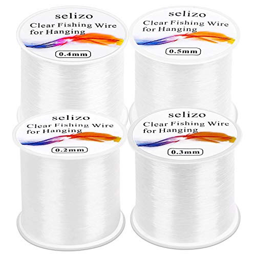 0.5 mm Clear Fishing Wire - 4Pcs Monofilament Nylon Thread for Crafts