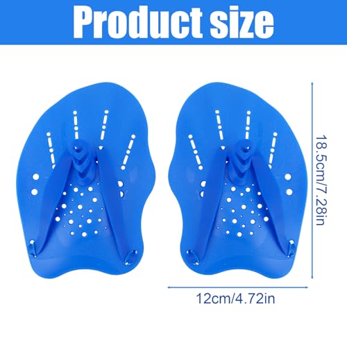 Blue Hand Paddles for Swimming Training, 2pcs Lap Pool Practice Equipment