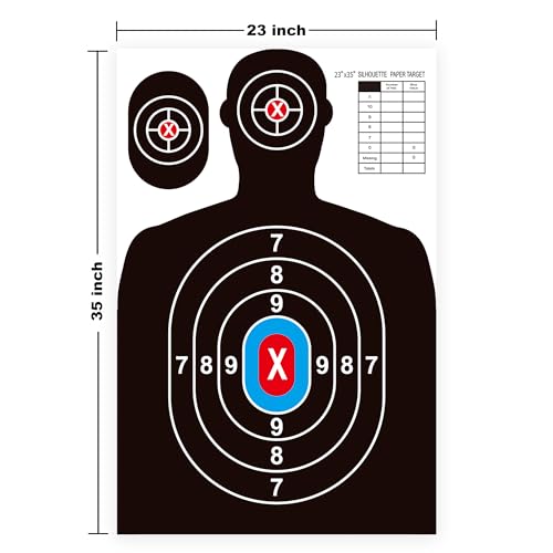 23"x35" Heavy Duty Shooting Targets - 12PC Multicolor Set