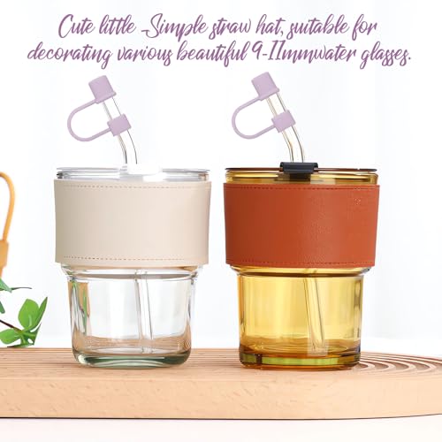 Straw Cover Caps for Stanley 30/40oz Tumblers - 7Pcs White/Grey & Purple