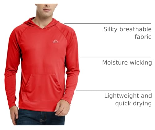 Willit Men's UPF 50+ Sun Protection Hoodie Shirt Long Sleeve Rash Guard for Outdoor Fishing & Sports
