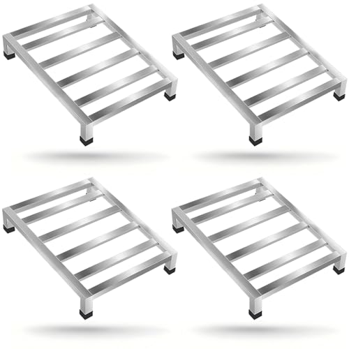 2 Pack Dunnage Rack,15.7"X11.8"X3.5" Stainless Steel Dunnage Racks,Kitchen Basement Garage Storage Racks,1000 lbs Capacity